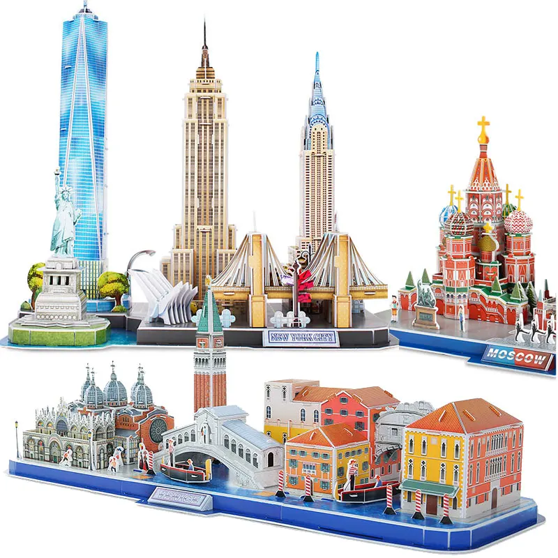 Cubicfun city landmarks building DIY Assembly model construction toys decoration gift for family