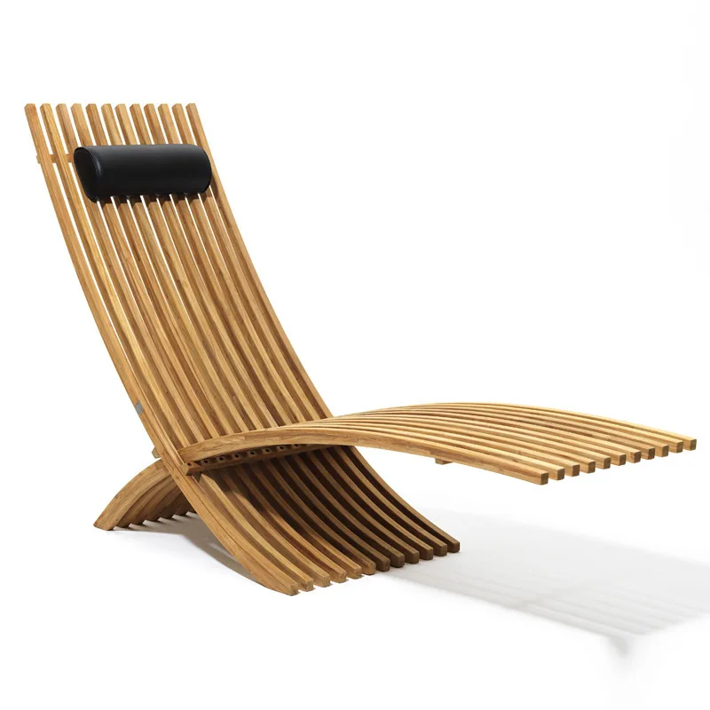 

High style outdoor lounge chair wooden pattern breathable beach swimming pool