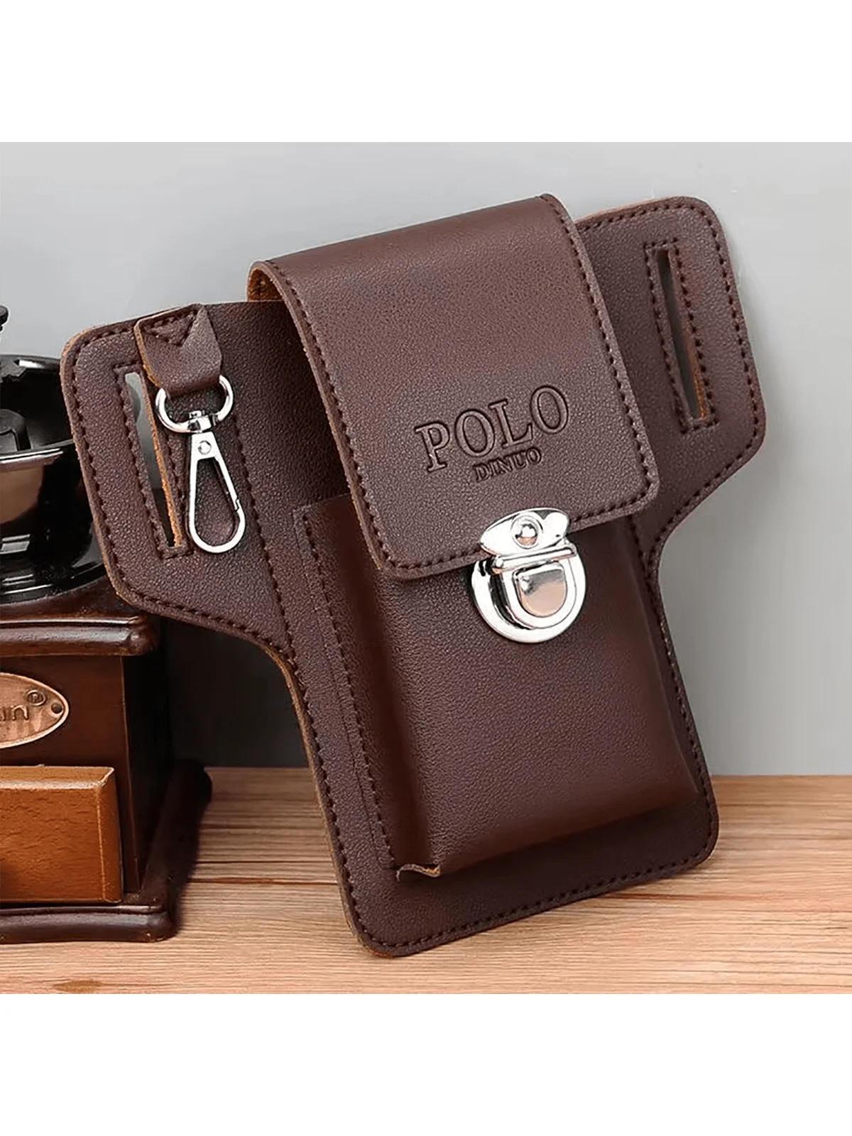 Leather Belt Bag With Belt Loop, Cell Phone Holster And Cell Phone Pouch Wallet, Suitable For Most Mobile Phones