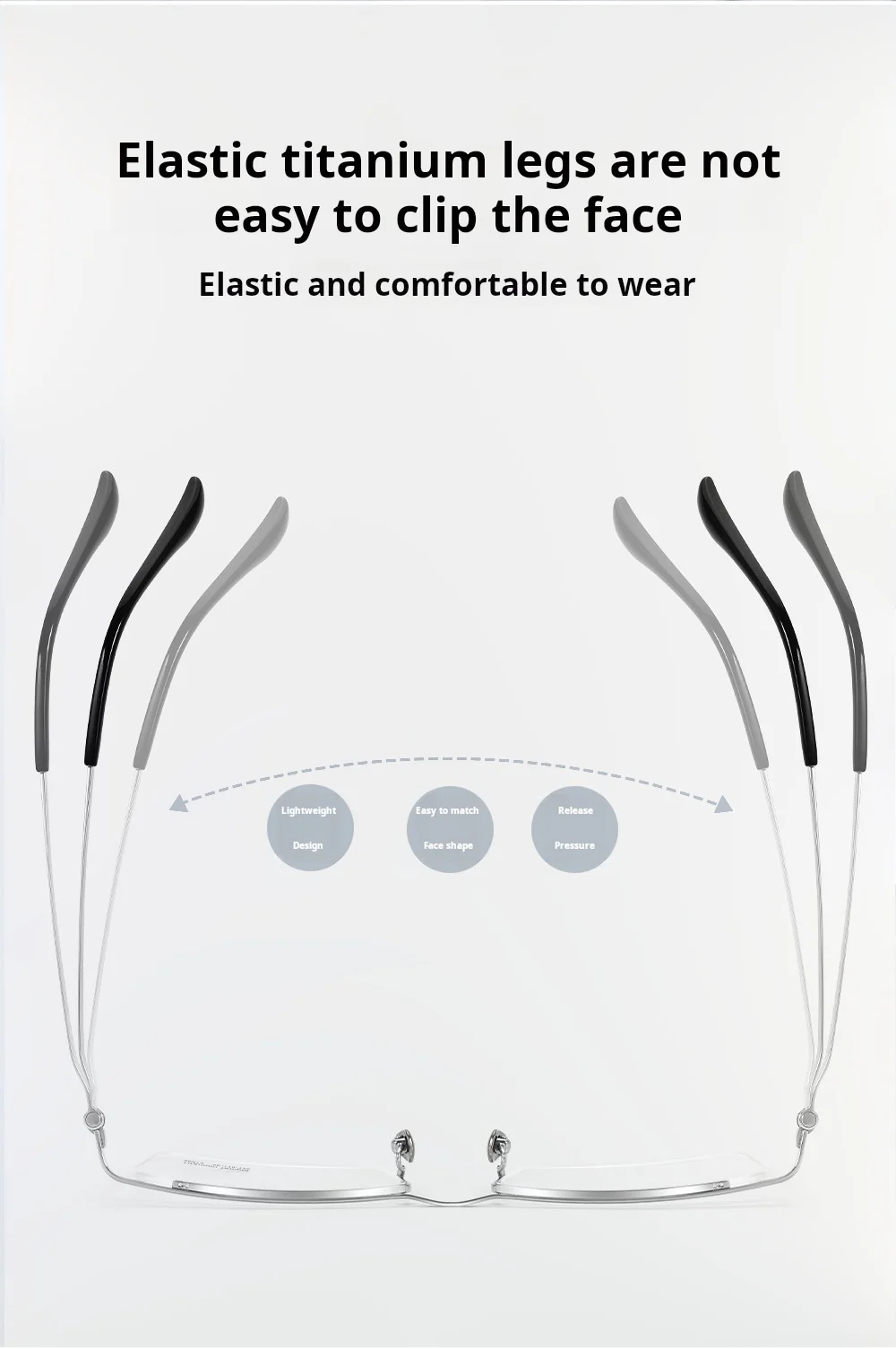 YIMARUILI Business-Halbrahmenbrille für Herren, ultraleicht, hochwertiges reines Titan, große Größe, einfacher quadratischer Brillenrahmen 20013 – Detail 4