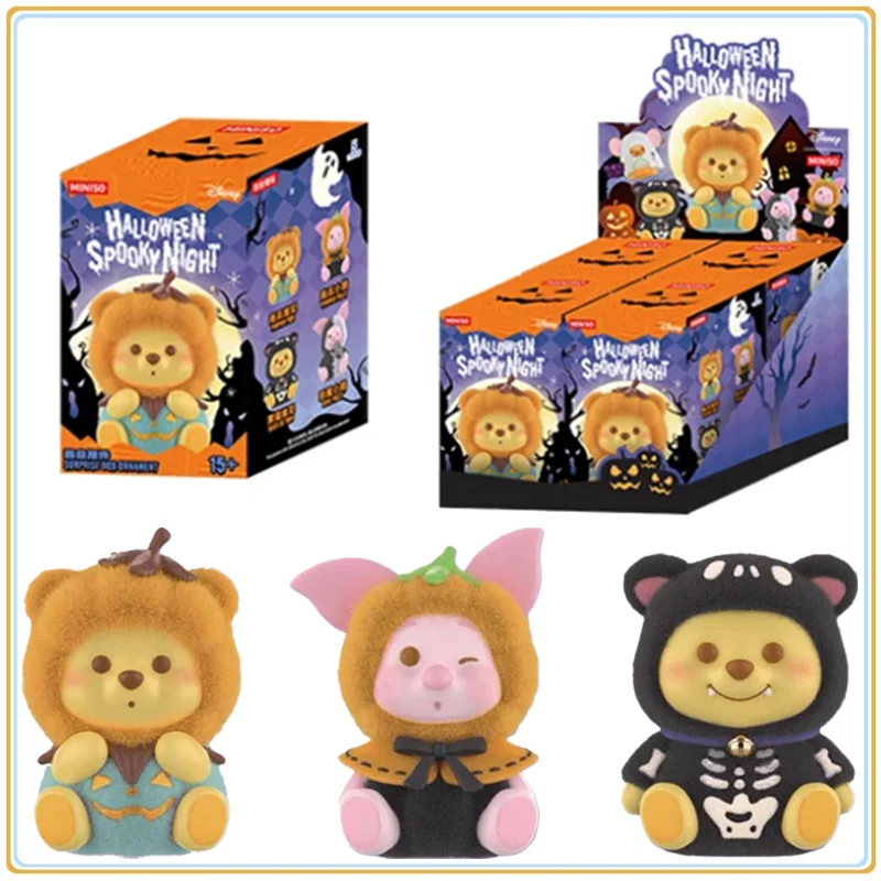 

Original MINISO Disney Winnie The Pooh Pumpkin Wonderful Night Blind Box Anime Character Dolls Collecting Festivals Toys Gifts