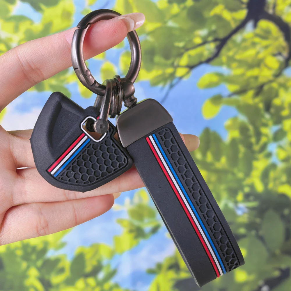 Silicone Racing Honeycomb Key Fob Case with Keychain for BMW S1000RR S1000R HP4 F700GS F800GS R1200 R1150 R ST GS RT, key guard