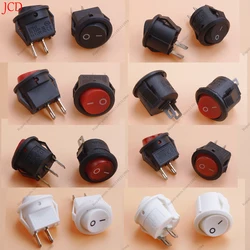 5PCS KCD11 circular switch with red cover and two legs without light, diameter 16.5mm, boat shaped switch, rocker switch