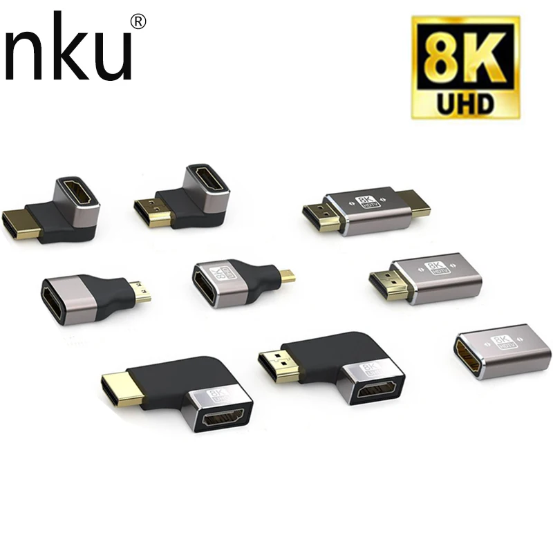 Nku 8K60Hz 4K120Hz HDR Video Adapters HD2.1 Extender for Sony PS4 PS5 Laptop Desktop Camera To HDTV Monitor Projetor