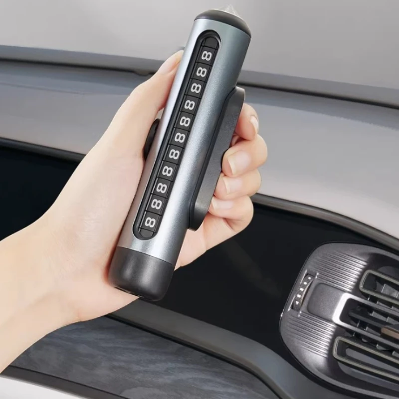 Aluminum Parking Number Plate for BYD Leopard 7 Titanium 7 Window Breaker Non-Slip Silicone Base Interior Accessory