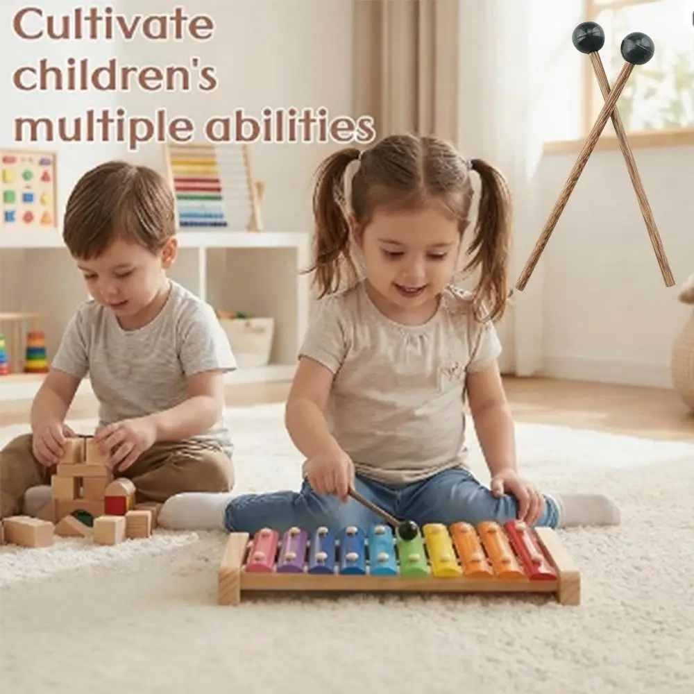 2Pcs/Set Wooden Handle Handpan Drum Mallets Silicone Drumstick Pure Grip Tongue Drum Sticks Portable Percussion