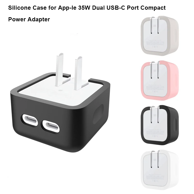 

Silicone Protective Case Cover for A-pple 35W Double USB-C Power Adapter, Shockproof Dust-Proof Skin Shell