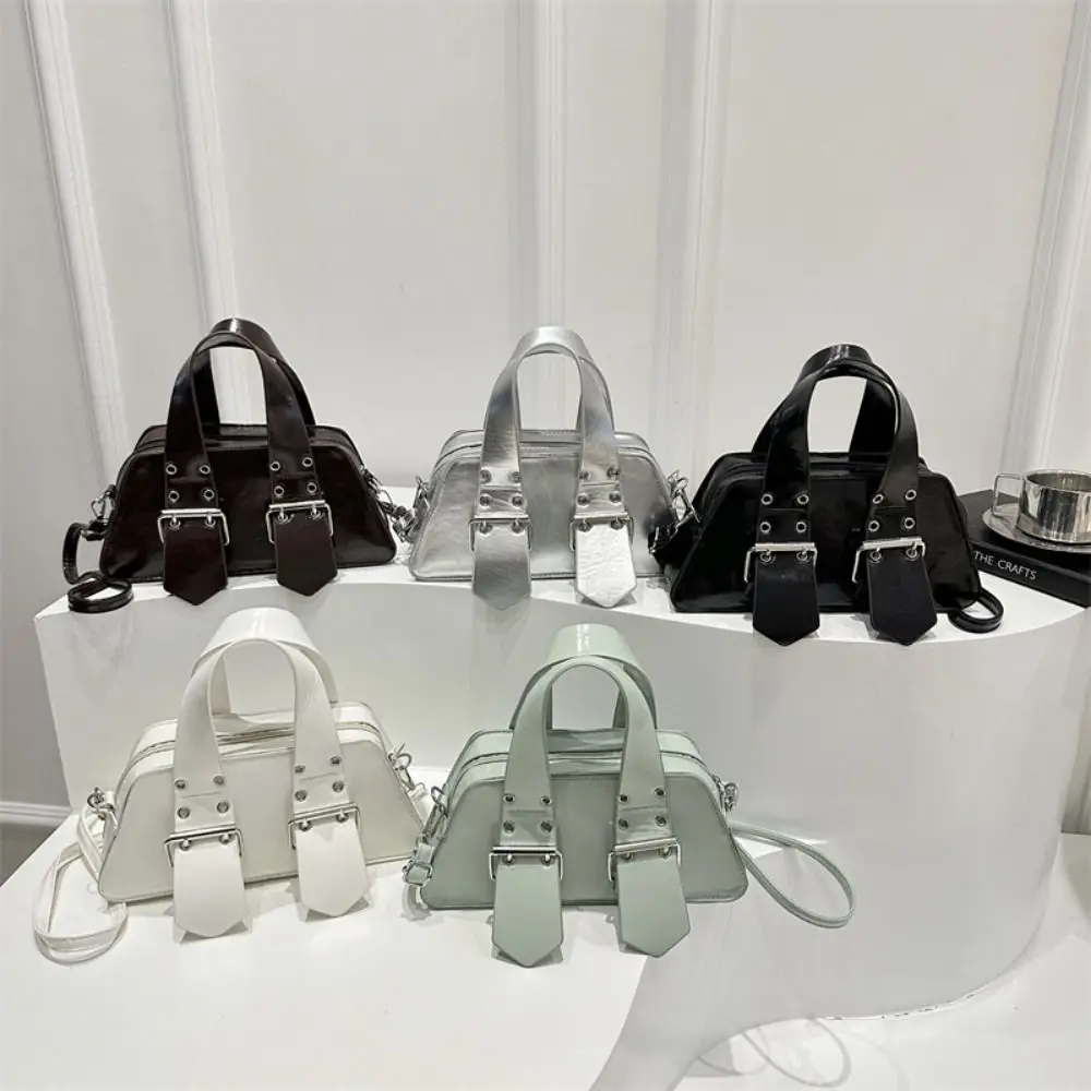 

Ретро дизайнерская сумка через плечо с пряжкой Роскошная винтажная сумка через плечо Y2k Готическая сумка из искусственной кожи Spicy Girls