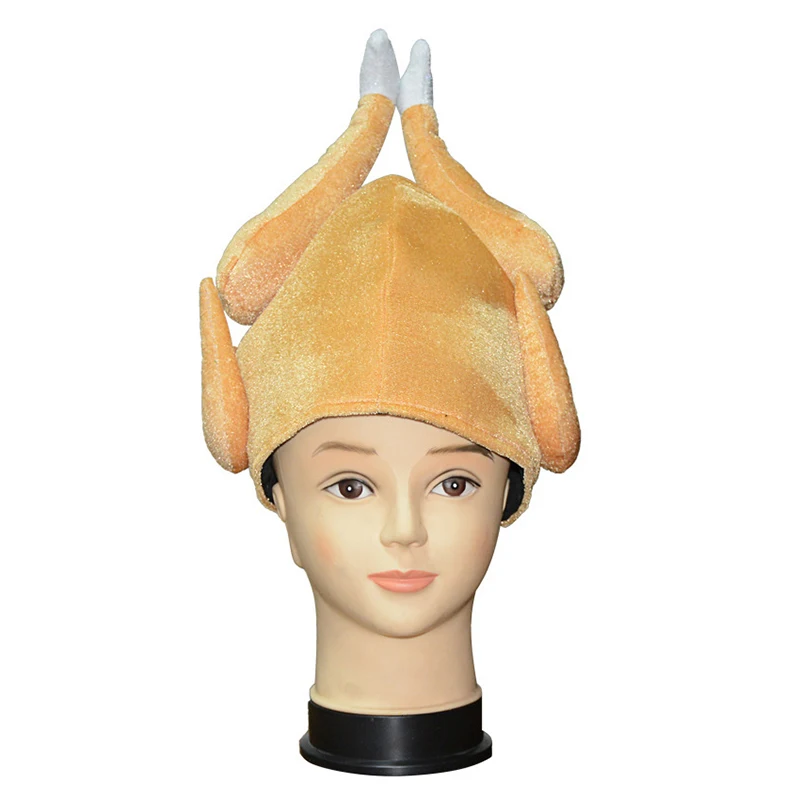 Turkey Costume Hat Funny Hats Chicken Hats Costumes Accessories Plush Headwear Photo Props New Year - view 4