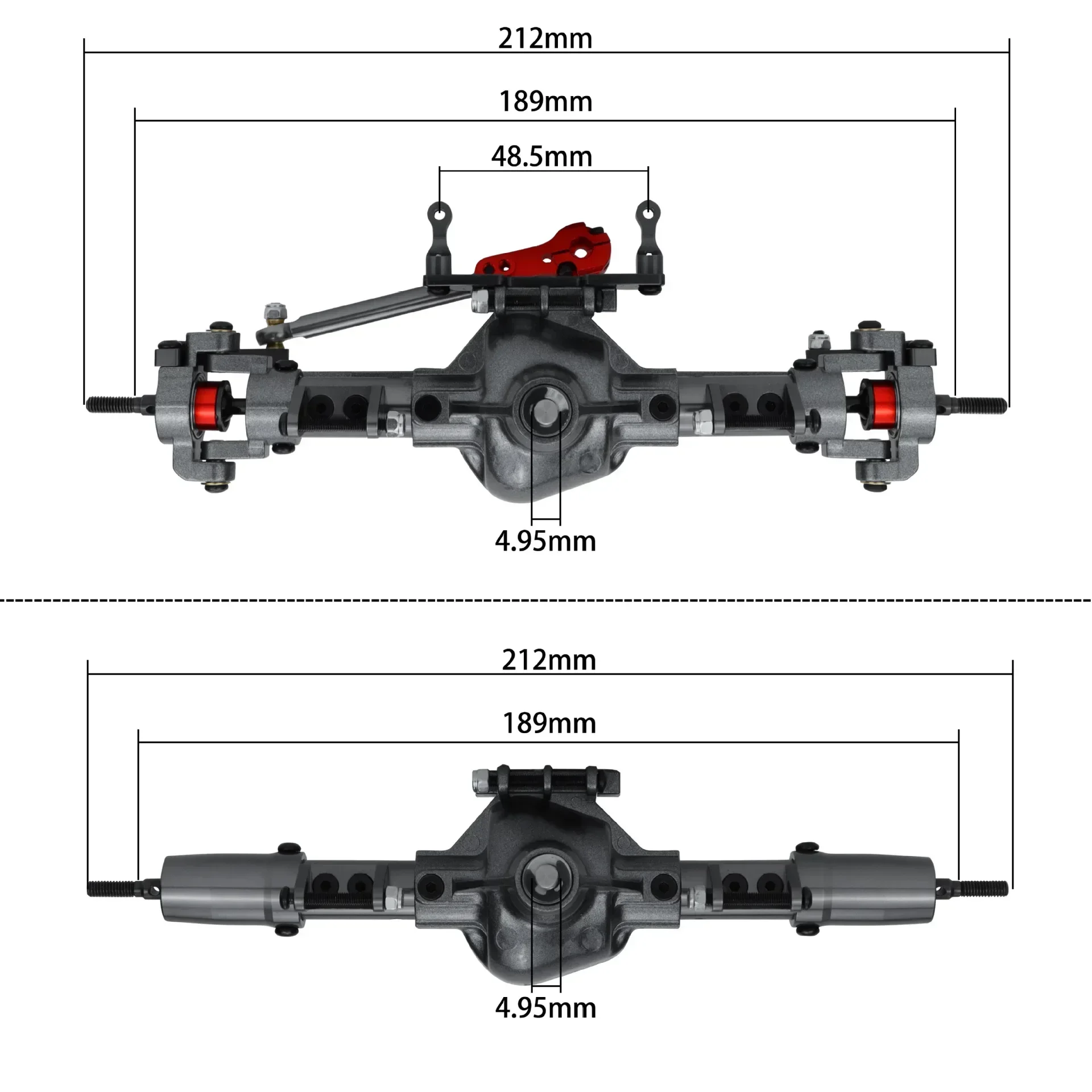 เพลาหน้า-หลังโลหะ CNC พร้อมฐานเซอร์โว สำหรับรถ RC Rock Crawler ขนาด 1/10 รุ่น Axial SCX10 RC4WD D90 อะไหล่อัพเกรด