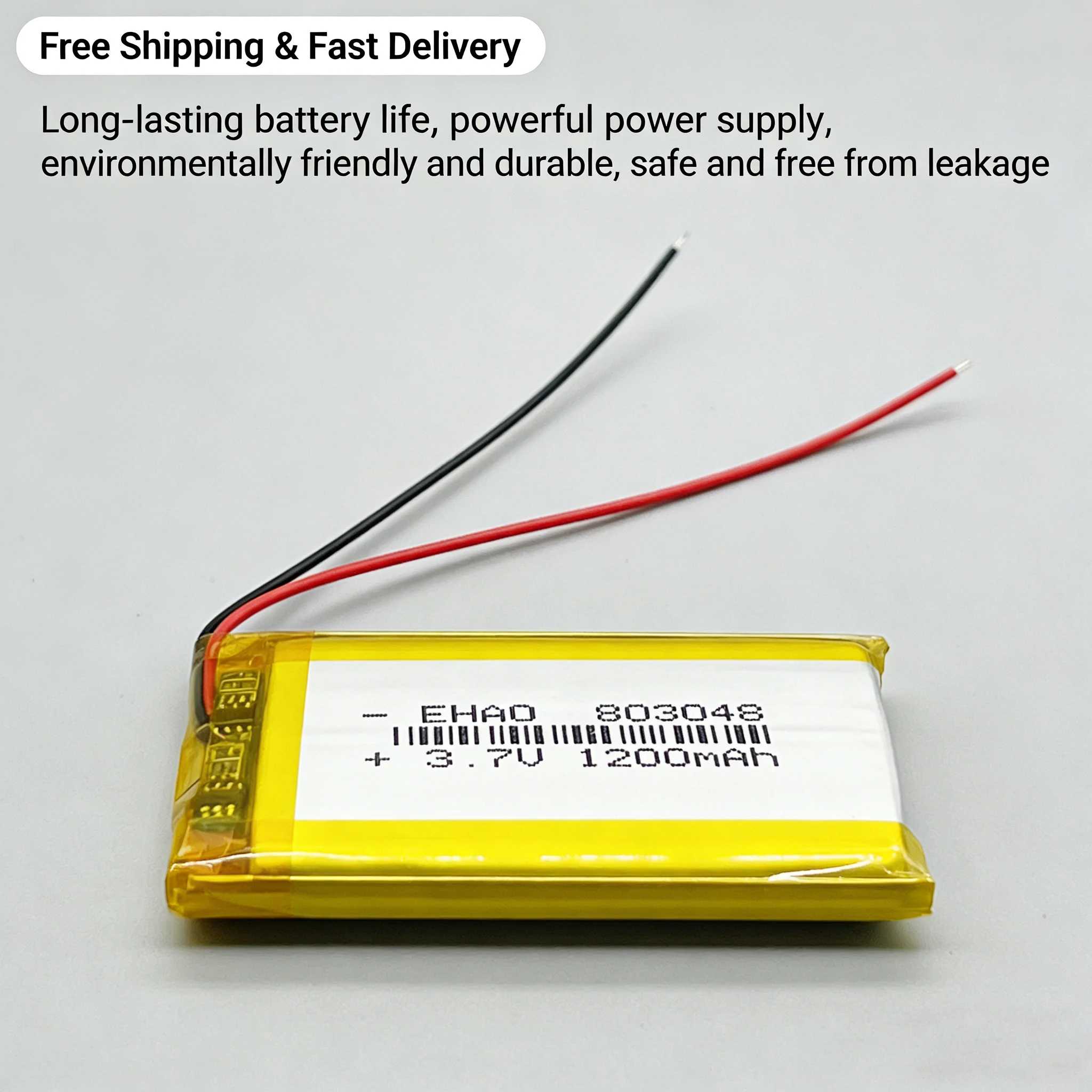 

1200mAh 3.7V 803048 Rechargeable Lithium Battery for Smart Watch Bluetooth Massager Scanner TWS Headset Beauty Device Long-Lasti