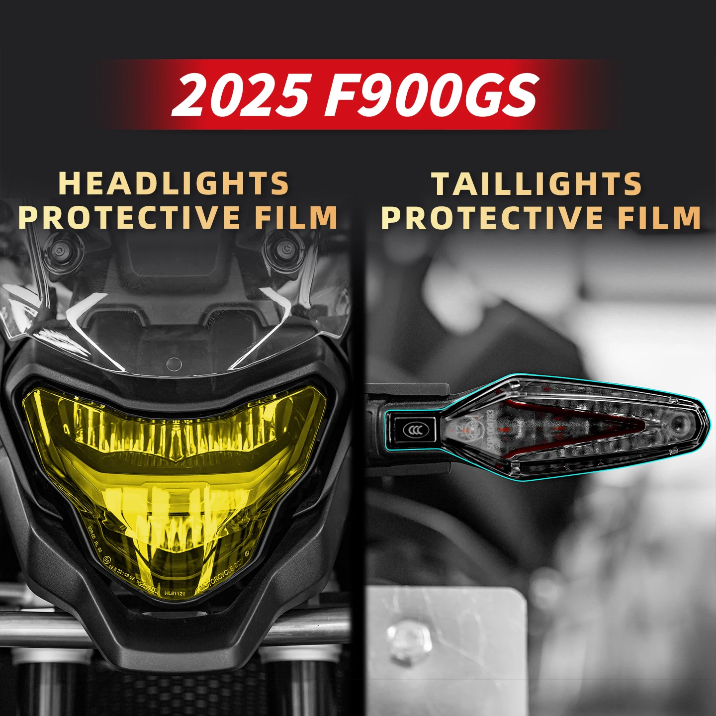 For  BMW F900GS 2025 Motorcycle Lamp Accessories Transparent Protective Film Bike Headlight And Taillight Refit Stickers Decal