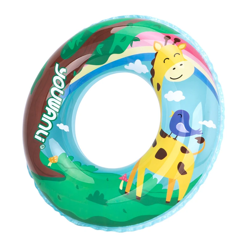 Inflatable Round Kids Swim Ring, Thickened PVC Pool Float, Swimming Aid for Children Ages 3+, Summer Beach Pool Bath Water Toy