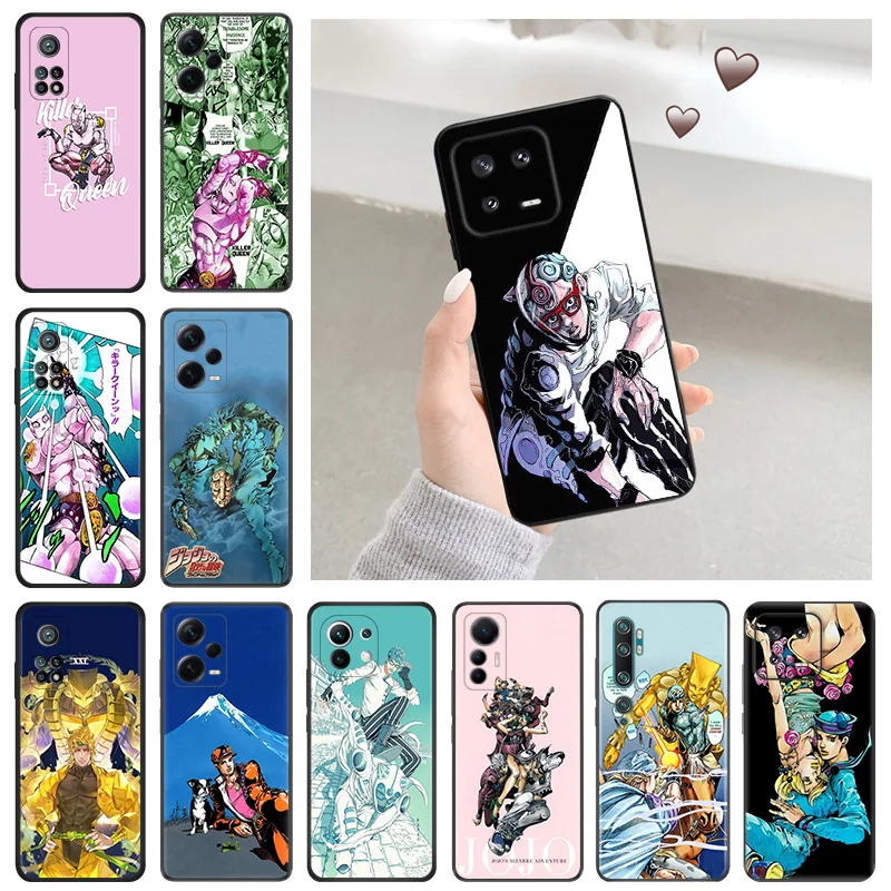 Silicone Soft Phone Case for Redmi Note 13 Pro 4G 5G 12 12c 13c Xiaomi 12t 12x 13Lite 12Lite JoJo's Bizarre Encyclopedia Cover