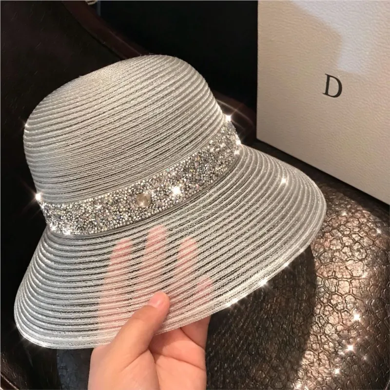 

Ladies' hat UV seaside folding sparkling for outings