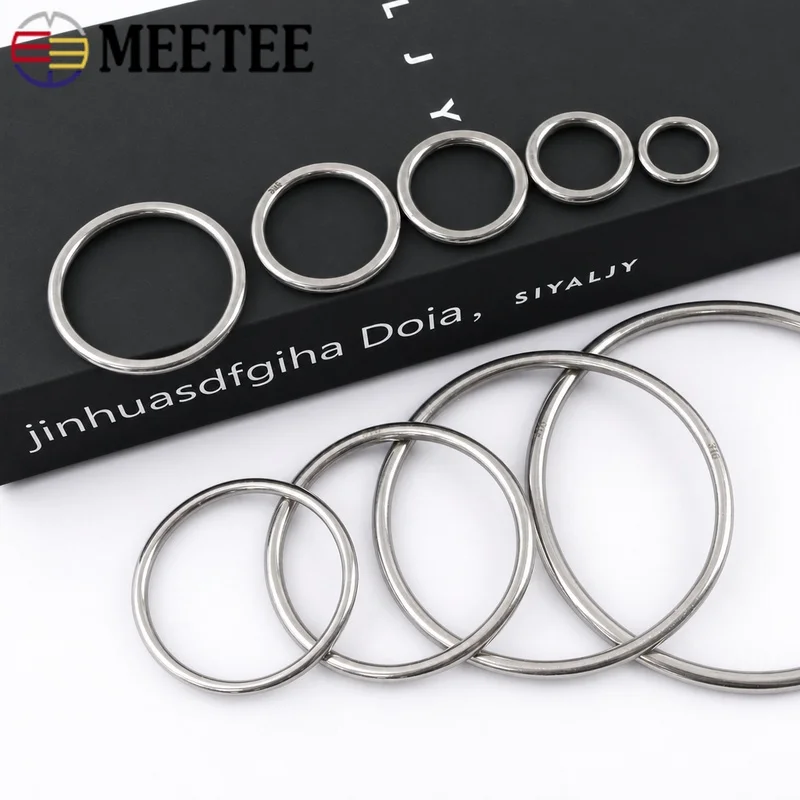 

5/10Pcs 15-100mm Stainless Steel Round Buckle O Ring Keychain Backpack Carabiner Clips Bag Strap Circle Loops Clasp Accessories