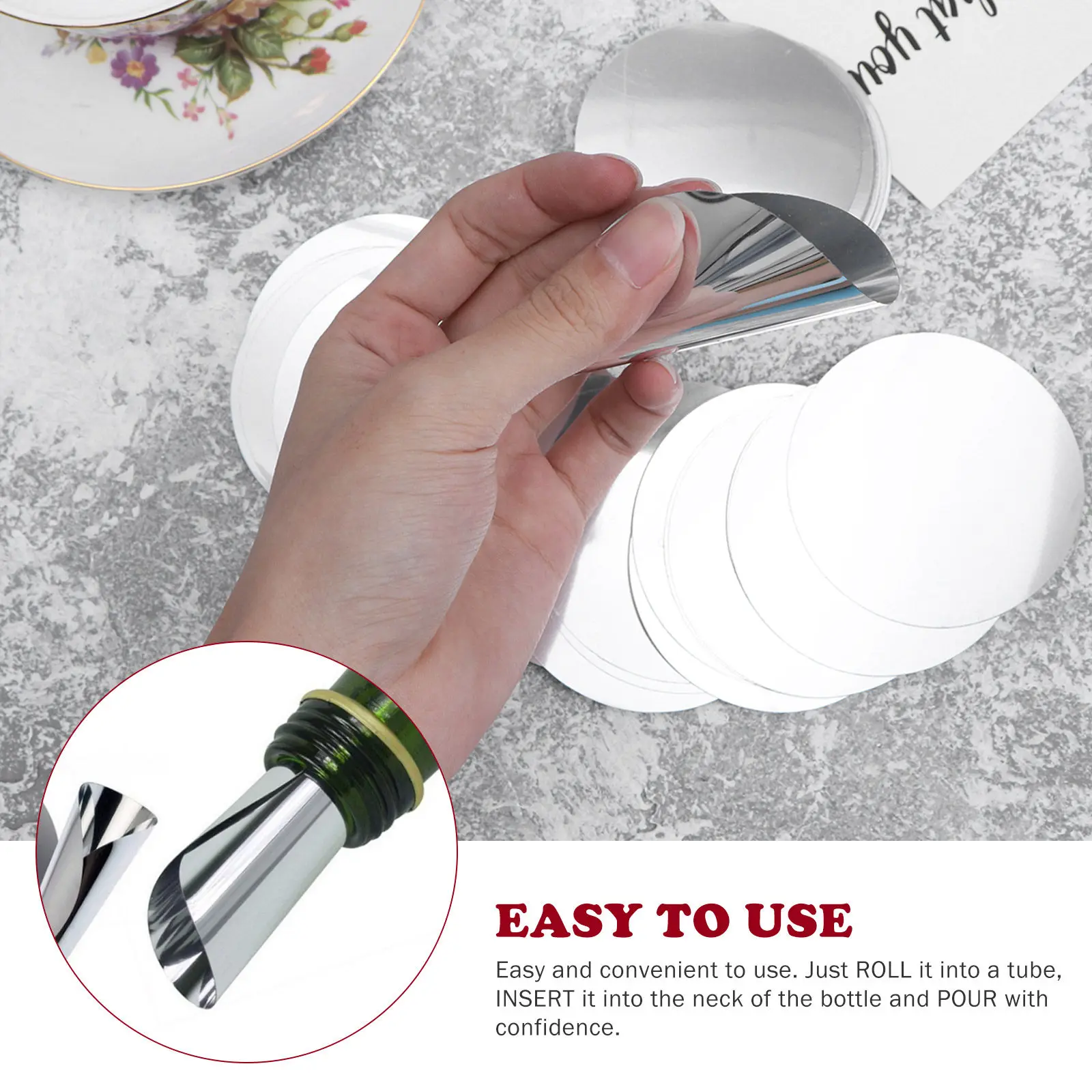 20Pcs Wine Pourer Disc Reusable Flat Fold Drip Stop Pouring Aid Prevents Stains on Tablecloths Home Office Bar Club Ktv
