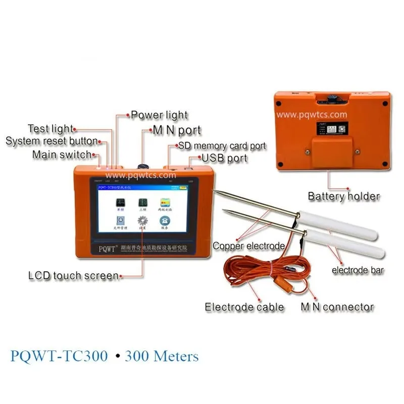 100/200/300m Deep Range Portable Underground Water Detector, Groundwater Locator Machine for Water Source Exploration & Survey