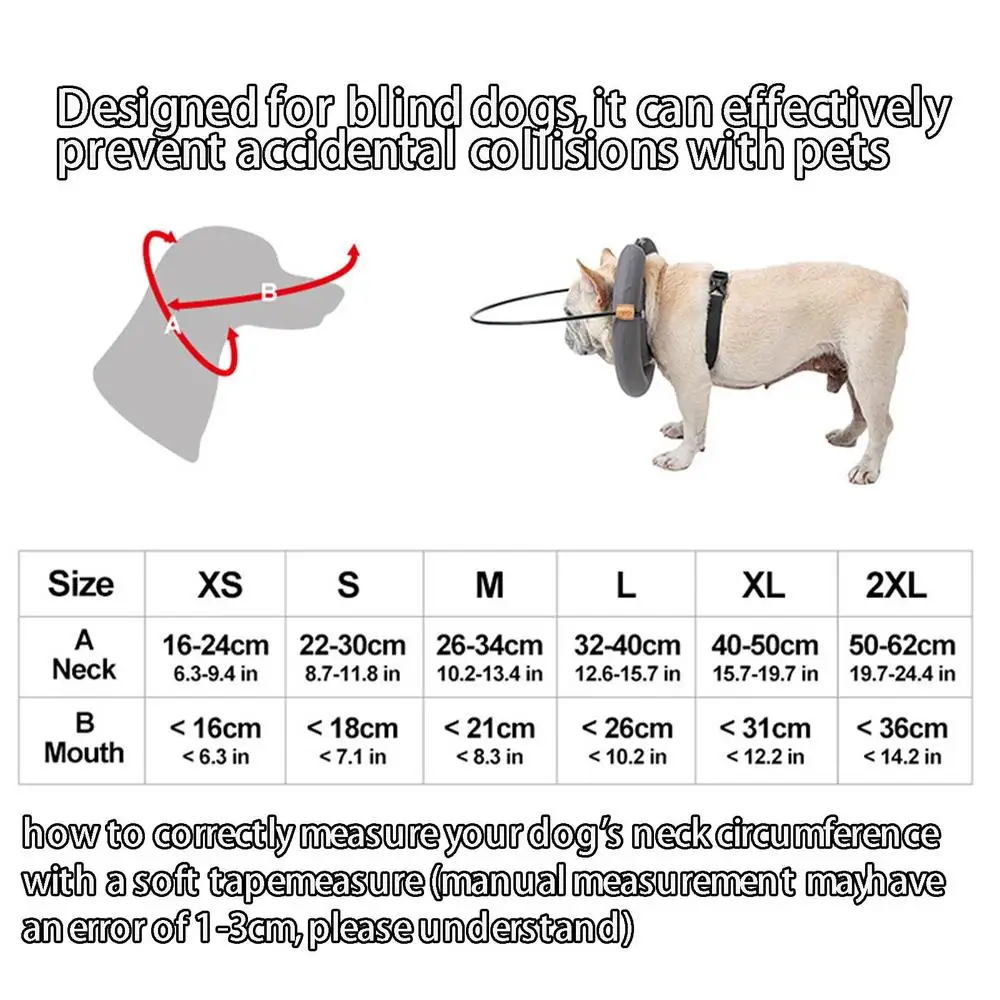 Blind Dog Harness Adjustable Collar Waterproof Harness Guiding Device Pet Dog Protective Harness Ring Pet Accessories