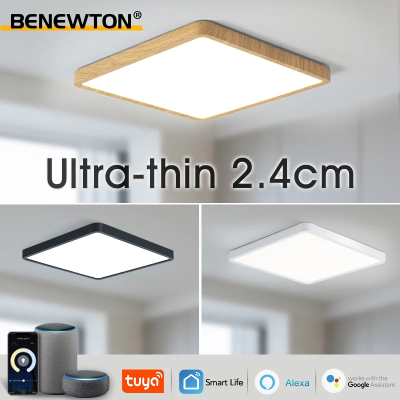 

Умный потолочный светильник Tuya, 36 Вт, квадратный, ультратонкий, с регулируемой яркостью, приложение с голосовым управлением, супер яркий свет для домашнего офиса, кабинета, гостиной