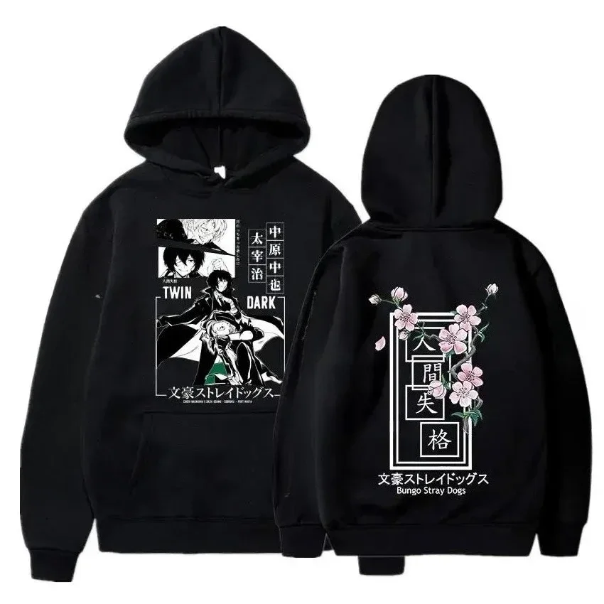 Anime Bungo Stray Dogs Men's Autumn and Winter Warm Fashion Comfortable Hoodies Harajuku Style Hip-Hop Outdoor Sports Street