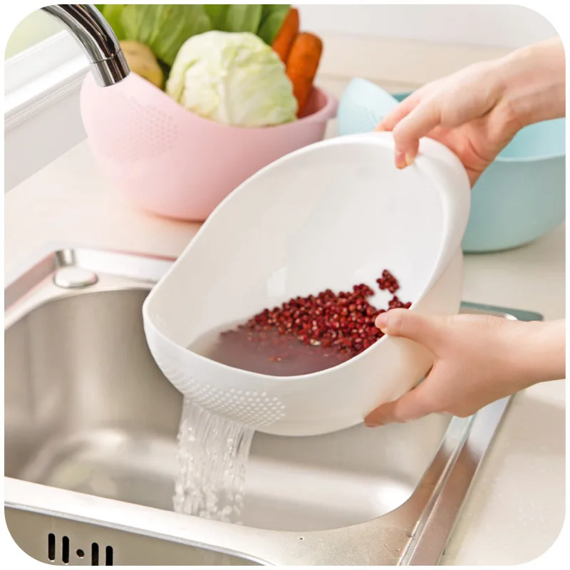 

Rice Washing Filter Strainer Basket Colander Sieve Fruit Vegetable Bowl Drainer Cleaning Tools Kitchen Kit Gadgets Accessories