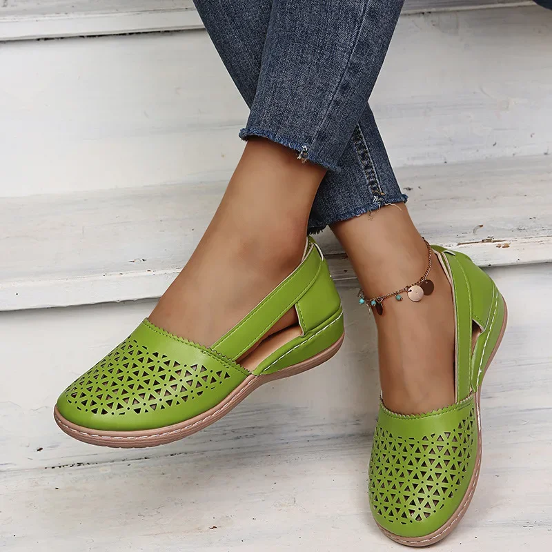 2023 New Women Wedges Sandals Hollow Out Vintage Woman Shoes Slip on Casual Sewing Ladies Sandal Female Summer Zapatos Muje