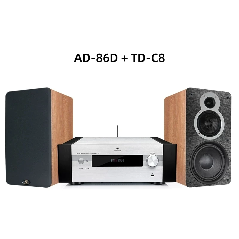 Winner TD-C8 Three-Way Passive Bookshelf Speakers 8 Inch Mica Composite Cone Woofer Soft Dome Tweeter Audiophile HiFi Stereo Lou