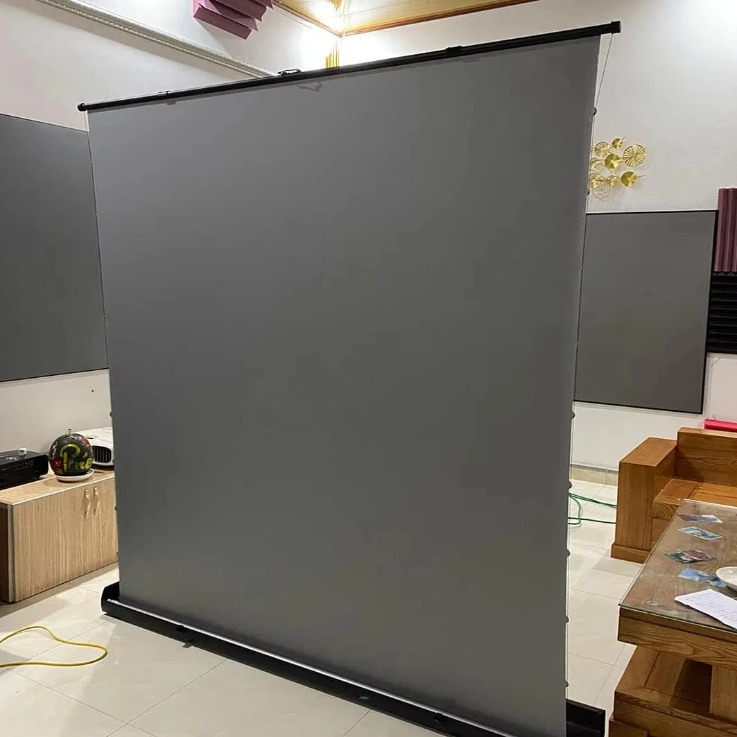 2026Portable Retractable Full HD 3D Sliver Projector Screen 100