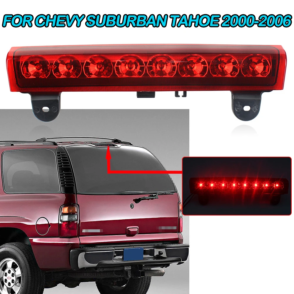 Red Black Chrome LED 3rd Tail Brake Light stop light For 2000 2001 2002 2003 2004 2005 2006 Chevy Suburban Tahoe GMC Yukon