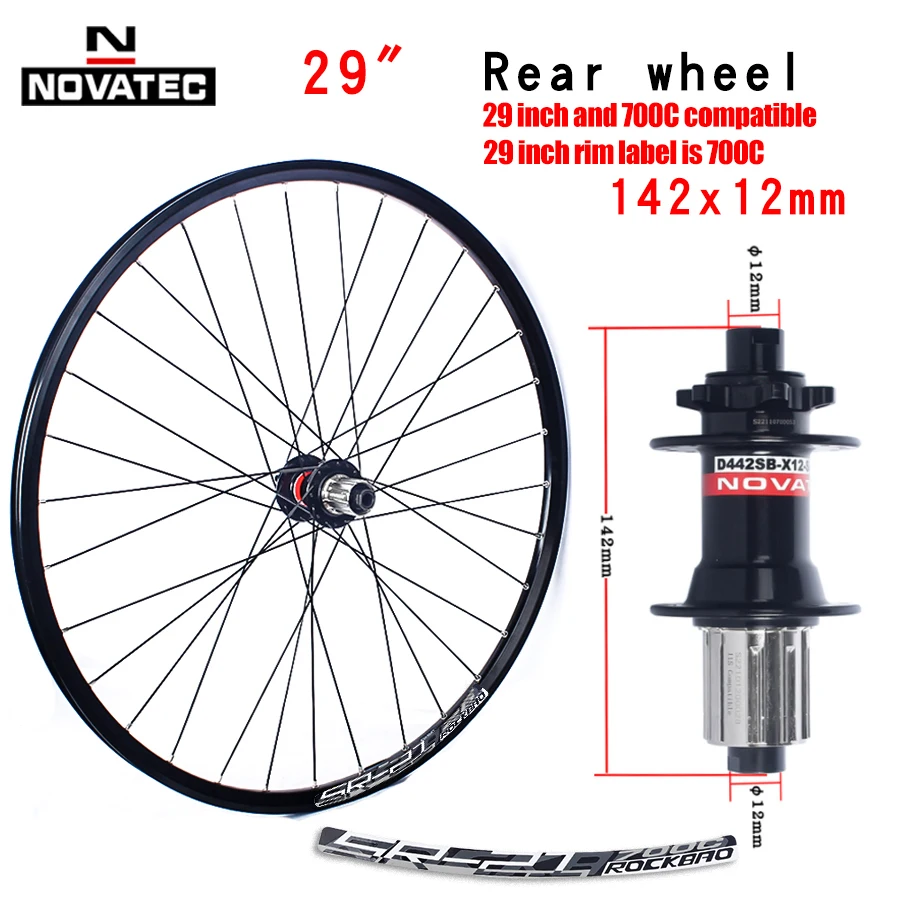 Novatec 26/27.5/29 inch mountainbike wielset D041/D442 15X100/110 12X142/148 7-11 speed 32H schijfrem Thru MTB fietswiel