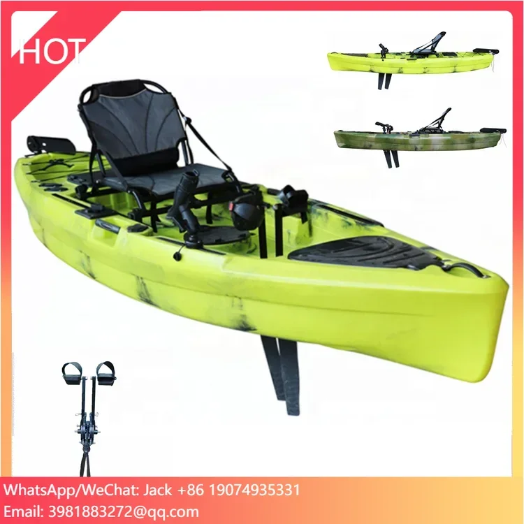 

11.6 Foot Mirag Compass Pedal Kayak Paddle Predator, Ocean Fins Pedal Kick Up Kayak Fishing Single Seat Canoe/kayak With Motor