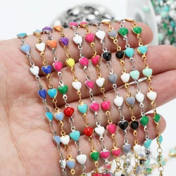 1 meter roestvrijstalen emaille hartkettingen schakel ketting bulk voor diy sieraden maken kettingen levert armbanden accessoires