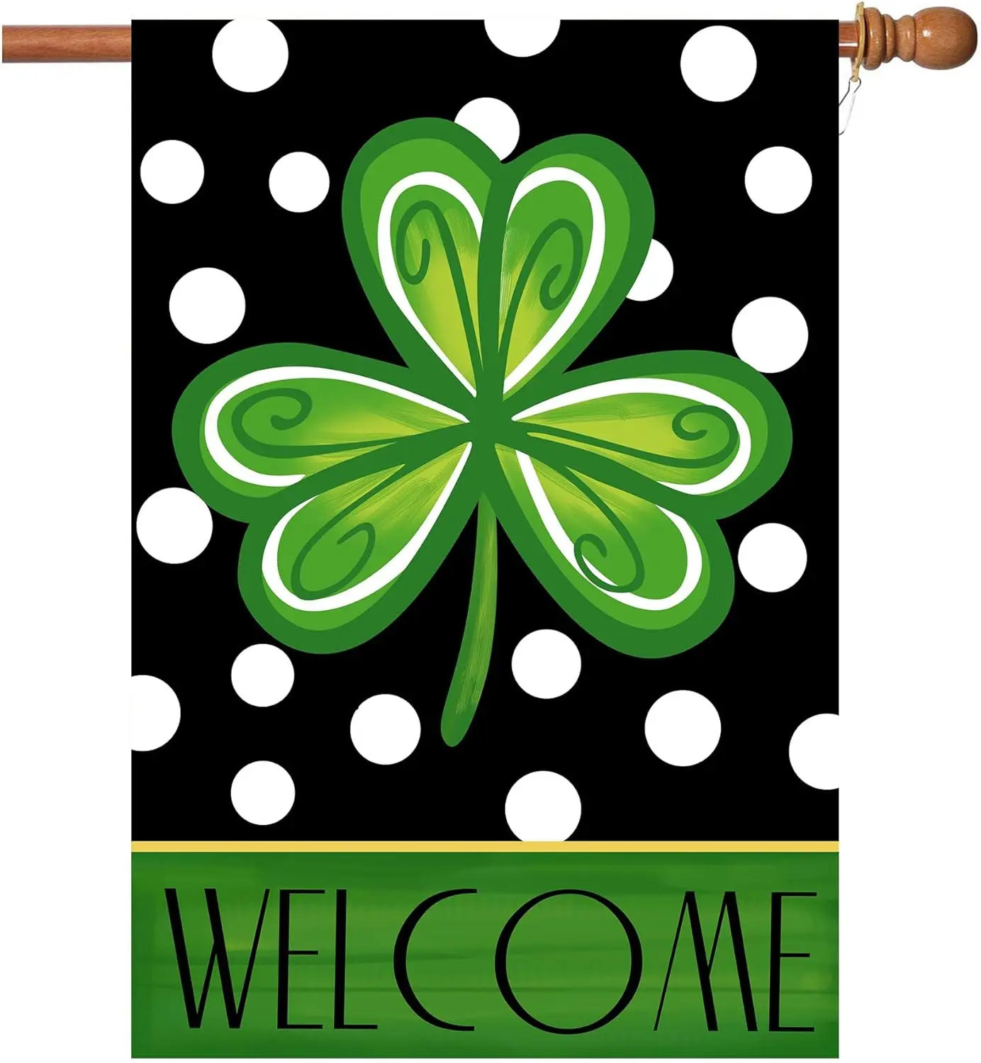 St Patrick's Day Flag,Shamrock St Patricks Flag 28 x 40 Inch House Flag for Garden and Home Decorations WWP zzo
