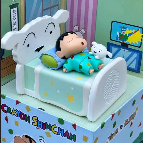 짱구 블루투스 스피커 애니메이션 피규어 레트로 잠자기 시간 장식 사운드 박스, 카와이 데스크탑 장식, 어린이 장난감, 신제품 