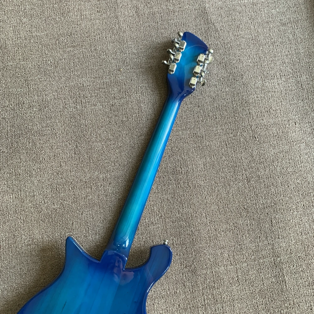 blue color 12 strings rickenback electric guitar half hollow body Roger limit 12-string ricken guitarra