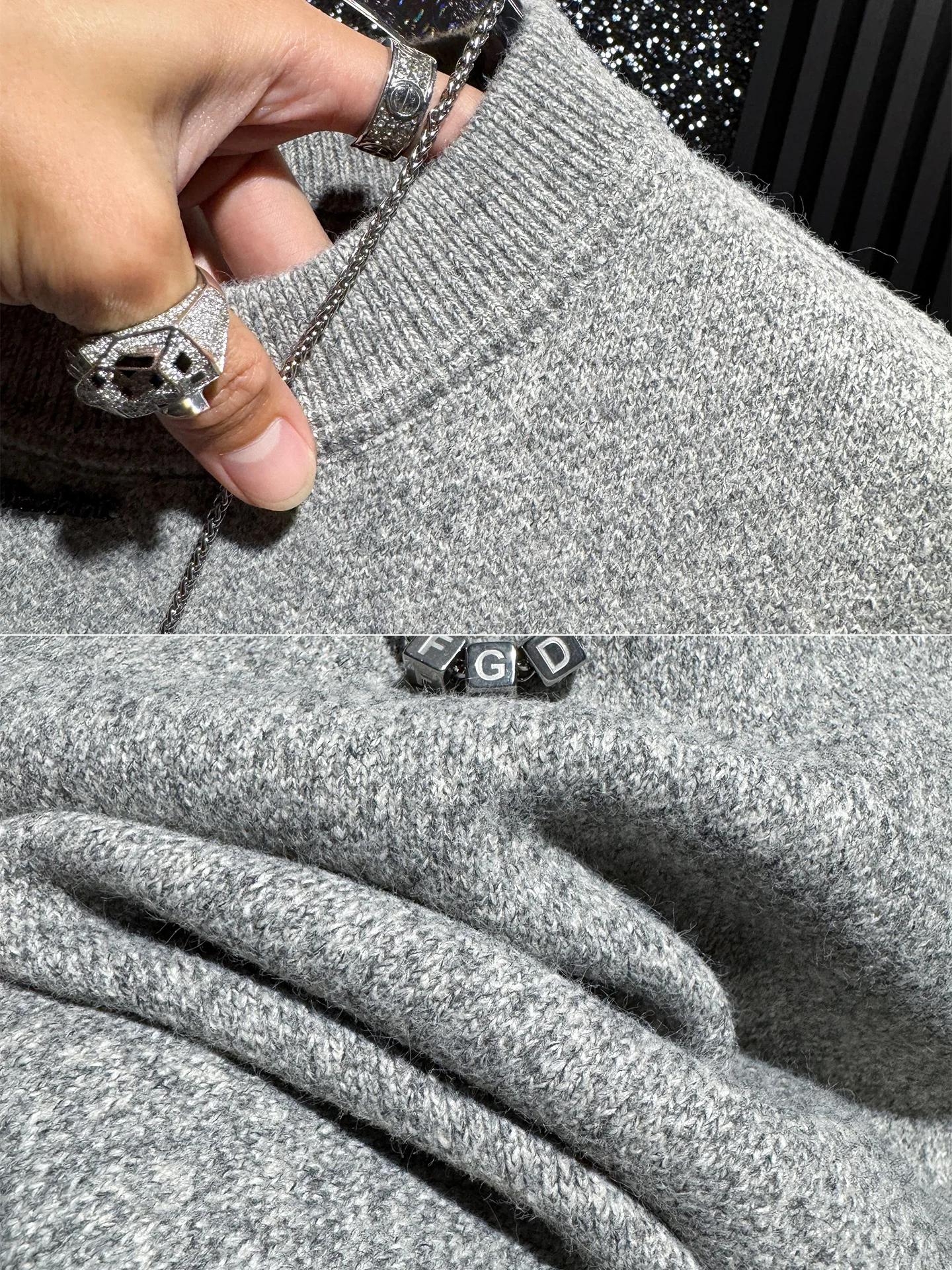 

Men's High-End Color round Ne Knitwear Thi Long Sve Base Layer Casual Sle Polyester Blend Comfortable Fit