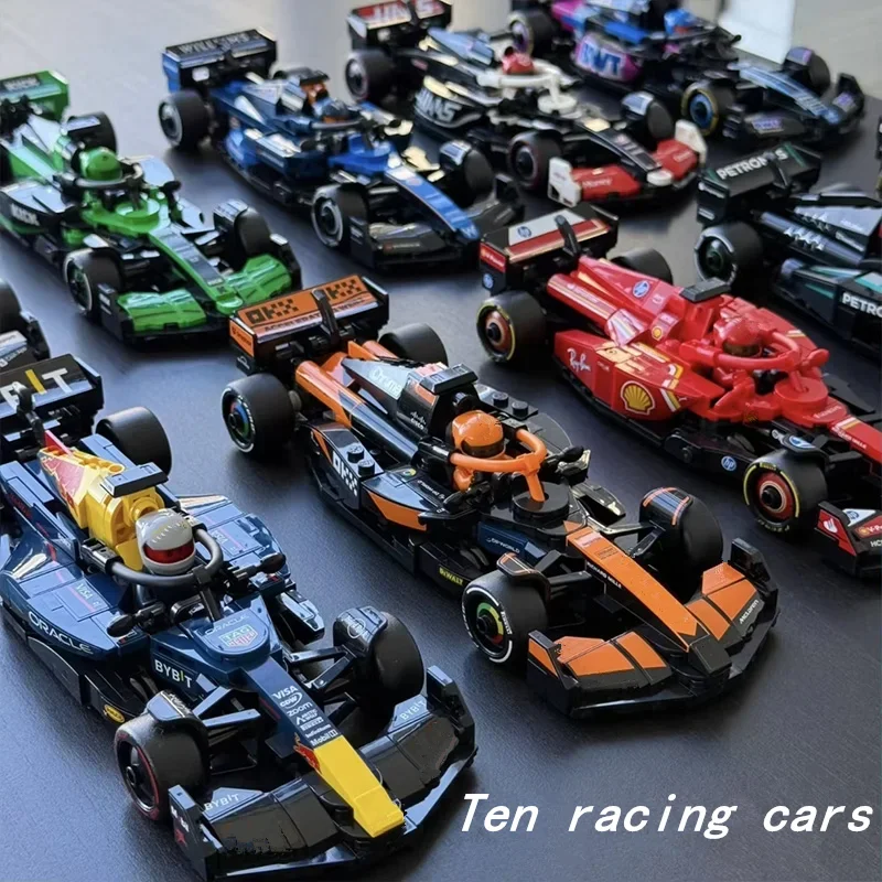2025年新製品 2601ピース 77242-77251 スピード10 スーパーレーシングF1ブロックおもちゃ デコレーションモデル 子供 男の子 クリスマスプレゼント