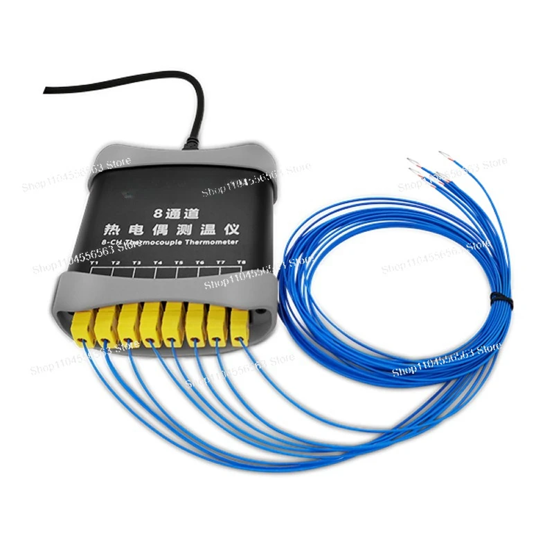 USB K-Type Thermometer 4/8 Channel Data Logger with PC Software Real-Time Temperature Curve Display Recording Storage