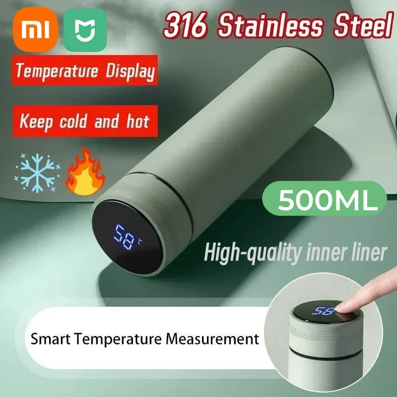 Xiaomi Thermal Mug Intelligent Temperature Display 316 Stainless Steel Thermos Bottle Long-lasting Heat Offices Travels Gifts