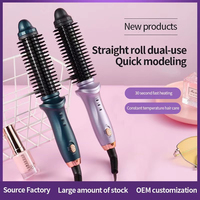 Thermal Brush Heated Curling Brush Straight Comb Ceramic Curling Iron Volumizing Brush Round Brush Travel Hair Curler Comb