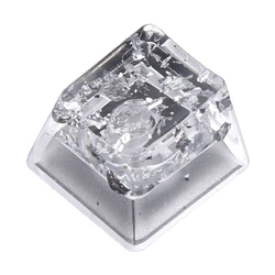 1PCS Handmade Customized Keycap Resin Personality Transparent Silver Foil OEM Profile R4 Keycap for Gaming Keyboard MX Axis