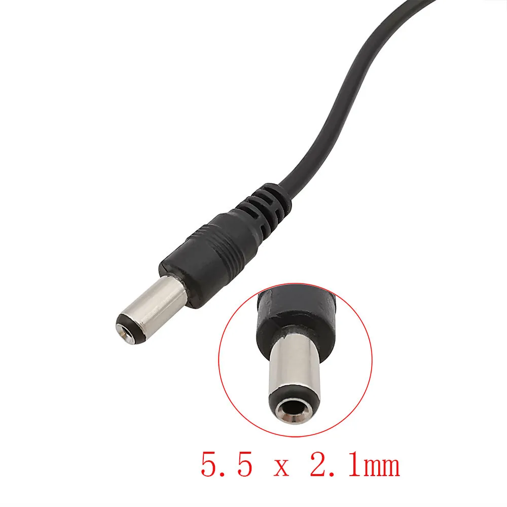 1 pz USB 2.0 tipo A maschio A 5.5x2.1mm/5.5x2.5mm 5/9V DC connettore maschio di alimentazione per piccoli dispositivi cavo USB 0.8/1M