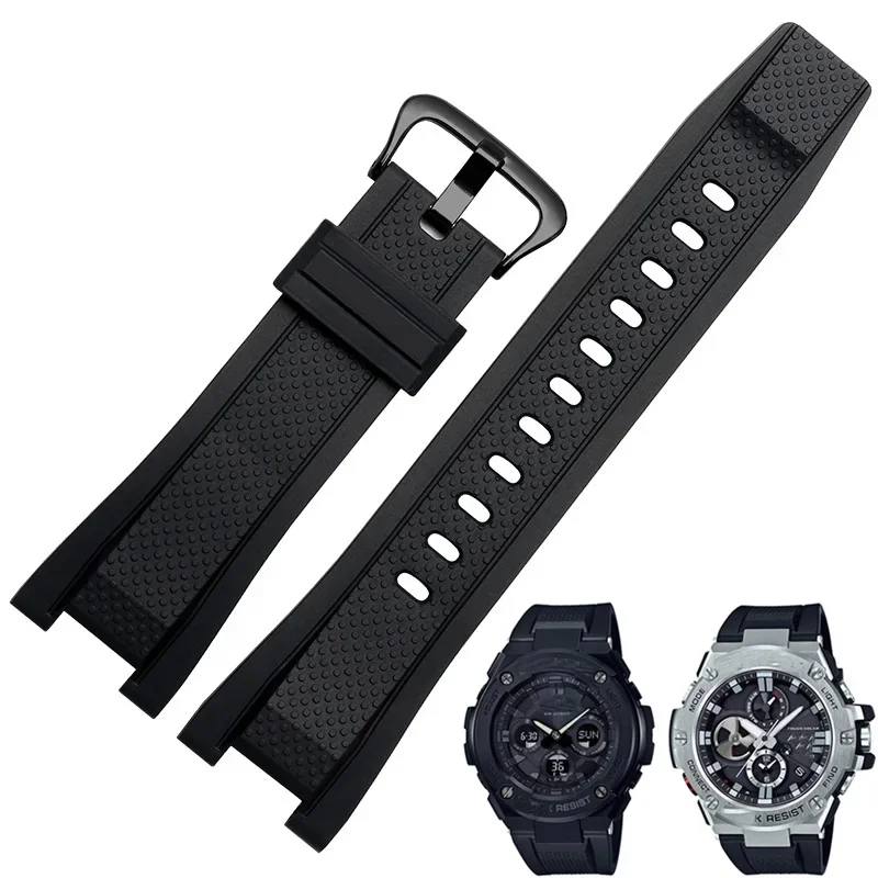 

Rubber watchband for Casio GST Series GST-210/W300/400G/B100 Waterproof Silicone watch band men straps Accessories 26*14