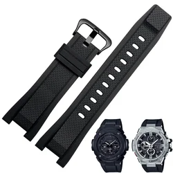 Rubber watchband for Casio  GST Series GST-210/W300/400G/B100 Waterproof Silicone watch band men straps Accessories 26*14