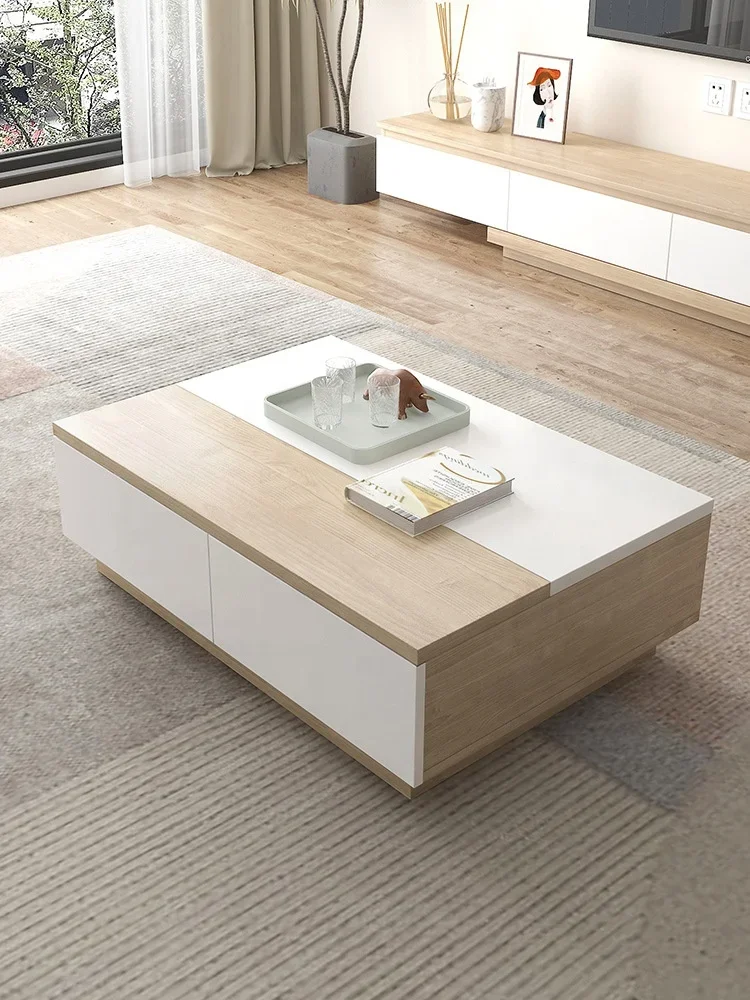 # Elegant Table Wooden Mdf Modern Cabinet Furniture 2022 Living Room Luxurious Center Tv Stands And Coffee Table Set