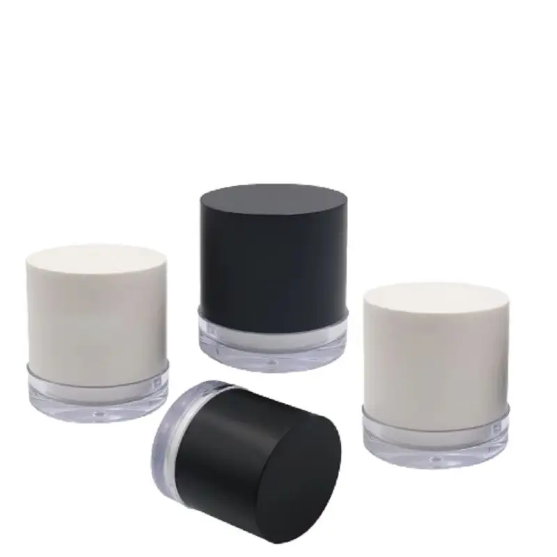 

10pcs Empty Plastic Cream Jar Black White Frosted Cosmetic Face Cream Container Skincare Acrylic 30g 50g Cream Lotion Bottles