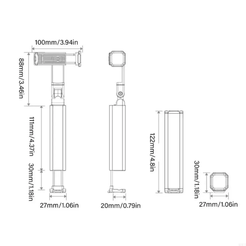 Alloy Mobile Phone Holder Folding Stretchable Portable Phone Mount Multifunction Rotating Adjustable Phone Stand
