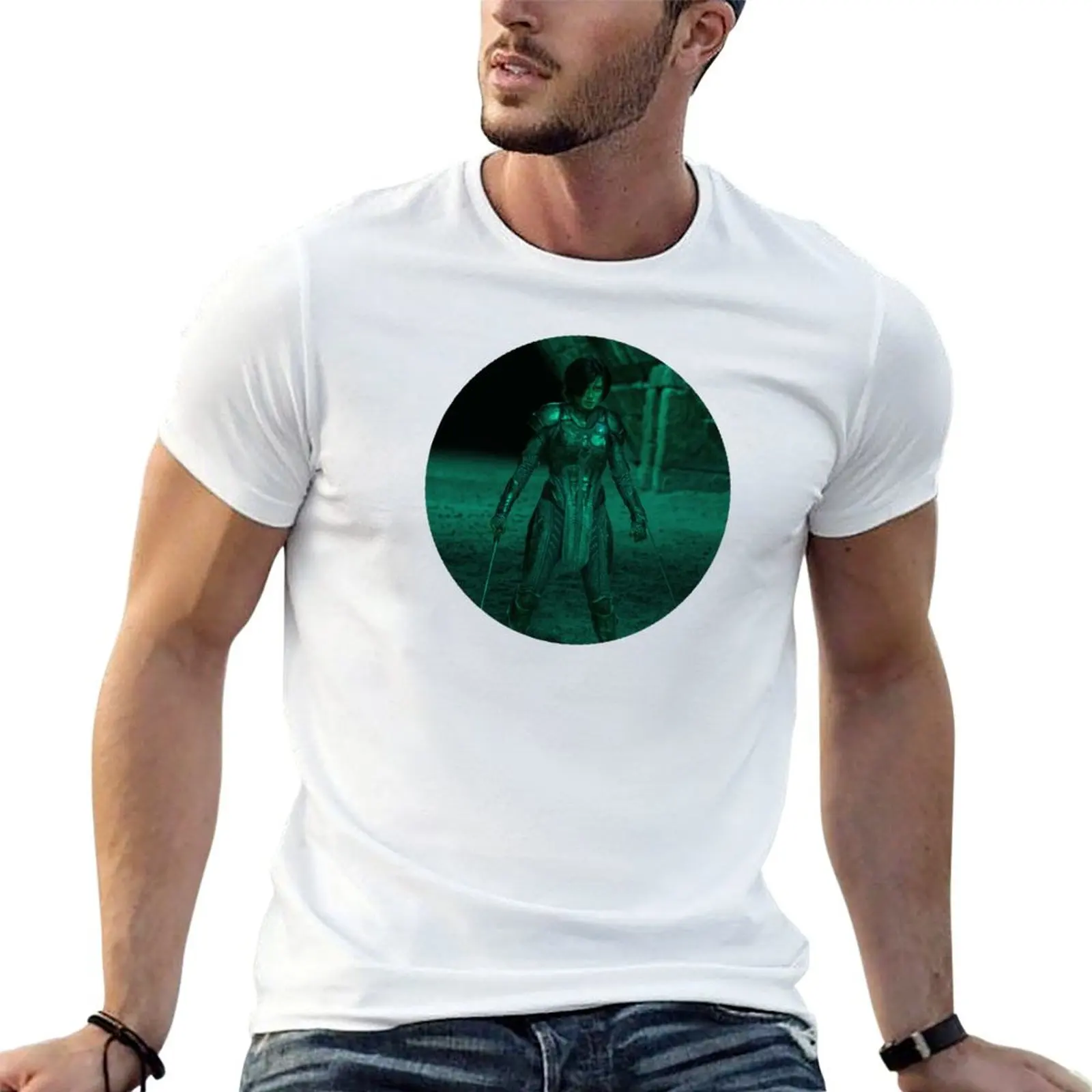 Kit Tanthalos Wearing the Kymerian Cuirass Willow T-Shirt Holiday Outdoor T-Shirt