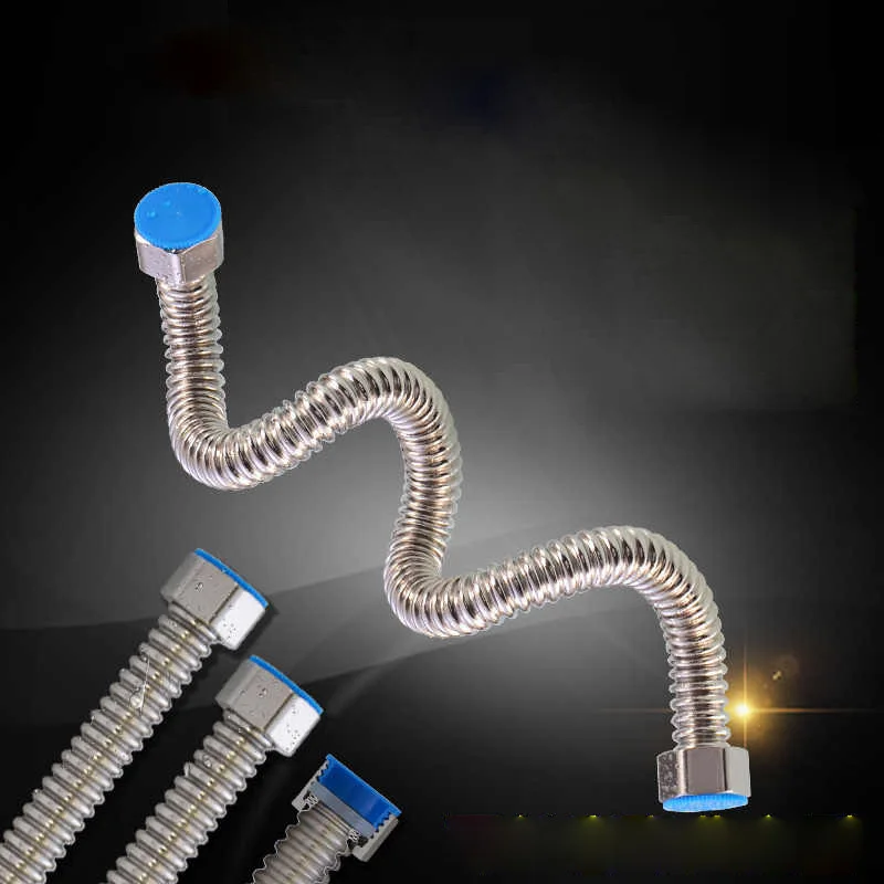 

304 stainless steel corrugated pipe high pressure explosion-proof water heater inlet hose basin toilet connection outlet pipe